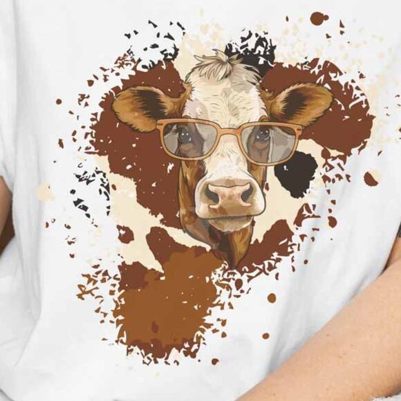 Cute Cow T-shirt Brown Cow Tee Farmhouse Country Shirt Our Herd Fun Tee Graphic - Picture 3 of 3